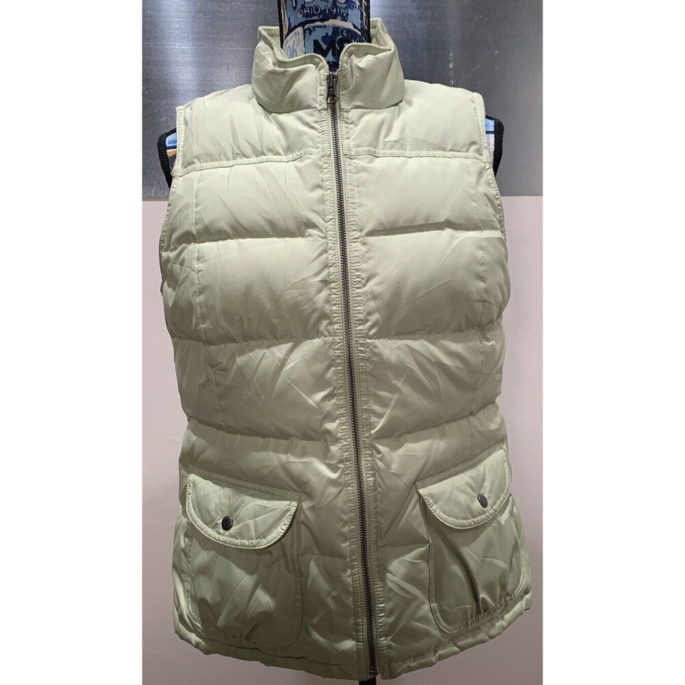 Down Vest Ann Taylor Loft Fleece Lined Mock Collar Women's Size M EXCELLENT